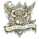this too shall pass written tattoo design idea