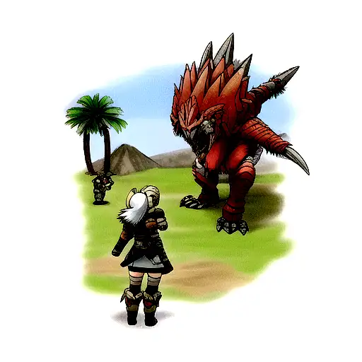 monster hunter game tattoo design idea