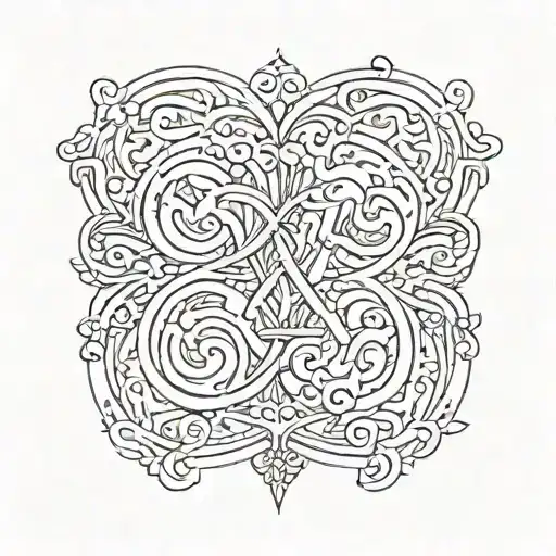 Pair tattoo design for lovers in the forms of letters "A" and "D" in the form of signature tattoo design idea