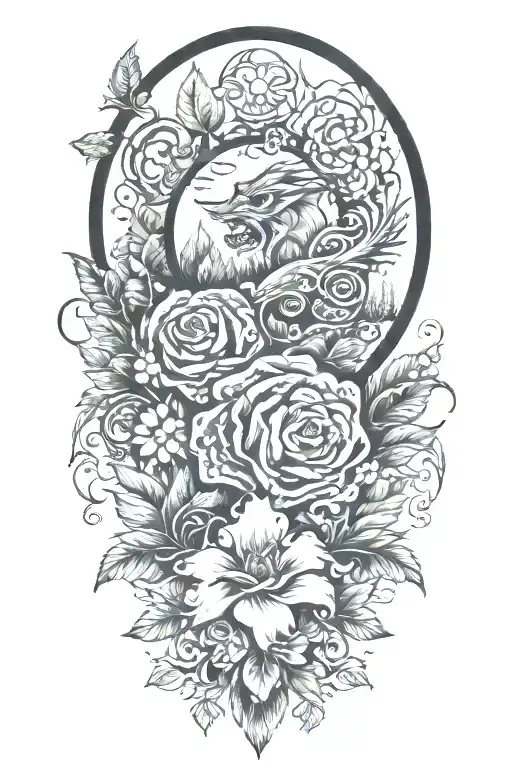 Nature representation of family tattoo design idea