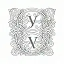 Pair tattoo design for lovers in the forms of letters "A" and "D" in the form of signature tattoo design idea