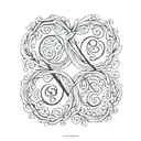 Pair tattoo design for lovers in the forms of letters "A" and "D" in the form of signature tattoo design idea