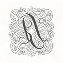 Pair tattoo design for lovers in the forms of letters "A" and "D" in the form of signature tattoo design idea