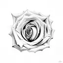 rose inside a broken window tattoo design idea