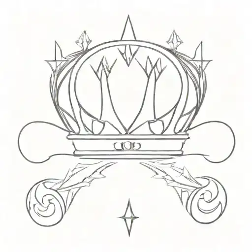 crown cross  tattoo design idea