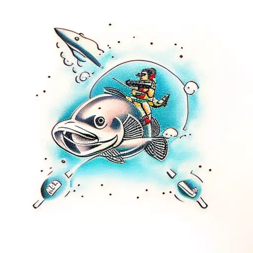 scuba diver  tattoo design idea