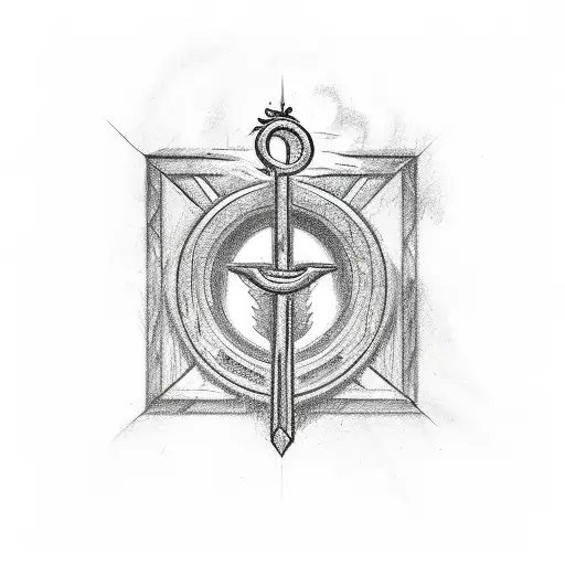 A sketch-style gallery dept logo with a holy ankh and a subtle Frank Ocean reference tattoo design idea