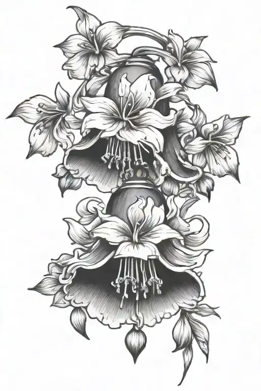 small bell flowers tattoo design idea