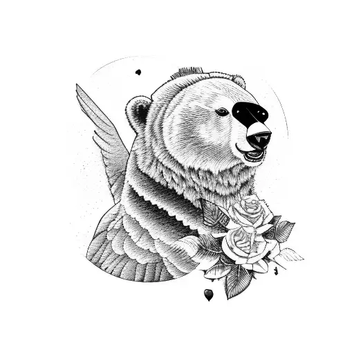 Red Bear Tattoo on Shoulder - Best Tattoo Ideas Gallery