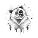 combat bear with a dove on his shoulder tattoo design idea