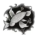 carp fishbone tattoo design idea