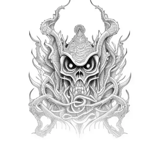 a chtulhu of lovecraft  tattoo design idea