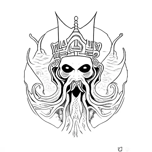 a chtulhu of lovecraft  tattoo design idea