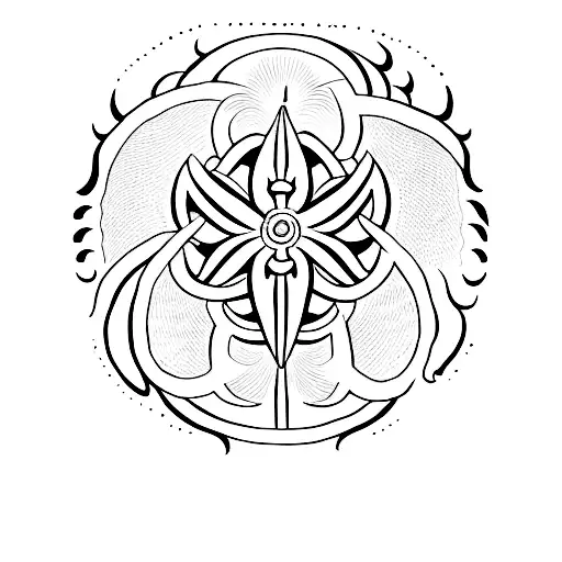 A minimalist tattoo of simple typography of  "परिवर्तनमेव स्थिरमस्ति" In great font taking inspiration from ancient indi tattoo design idea