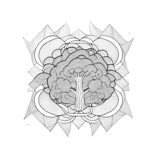 one line broccoli tattoo design idea