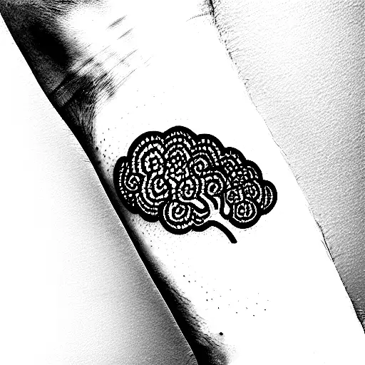 one line broccoli tattoo design idea