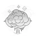 one line broccoli tattoo design idea