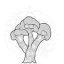 one line broccoli tattoo design idea