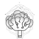 one line broccoli tattoo design idea