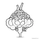 one line broccoli tattoo design idea
