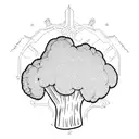 one line broccoli tattoo design idea