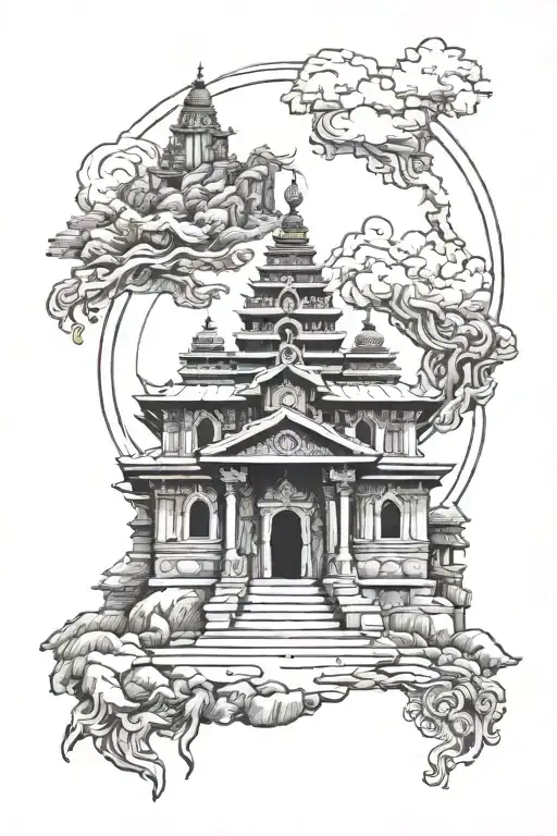 kedarnath temple tattoo design idea