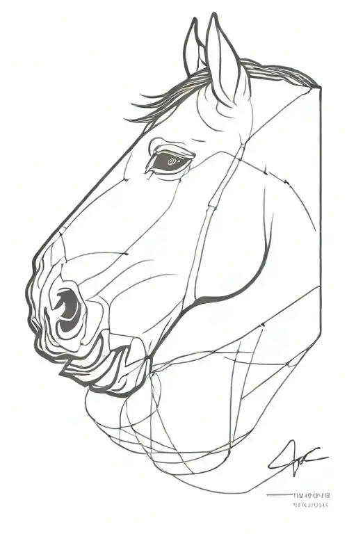 horse head tattoo design idea