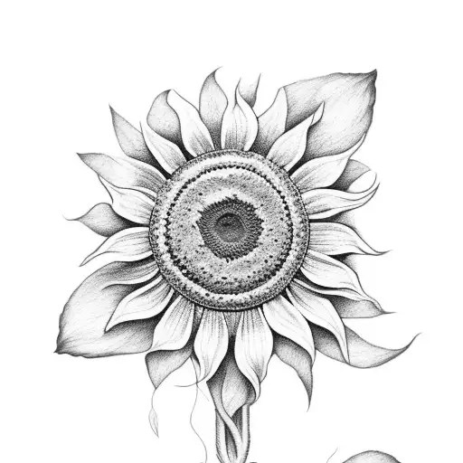 sunflower with ravioli flower  tattoo design idea