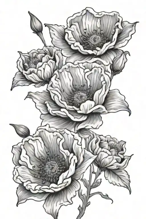birth flower August Poppy, June Rose, May Lily, April Daisy Tattoo design tattoo design idea
