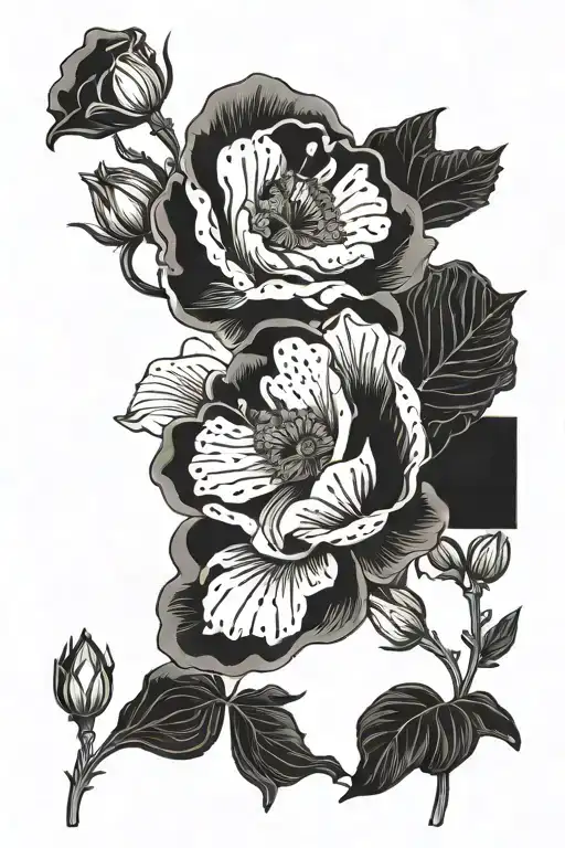 birth flower August Poppy, June Rose, May Lily, April Daisy Tattoo design tattoo design idea