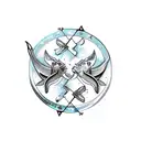 pisces and sagittarius  tattoo design idea