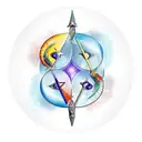 pisces and sagittarius  tattoo design idea