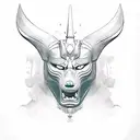 angry, serious, colorful Anubis, depicted head and torso, tattoo is on the shoulder  tattoo design idea