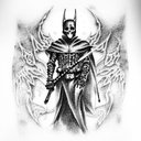 Grim Reaper dark knight tattoo design idea