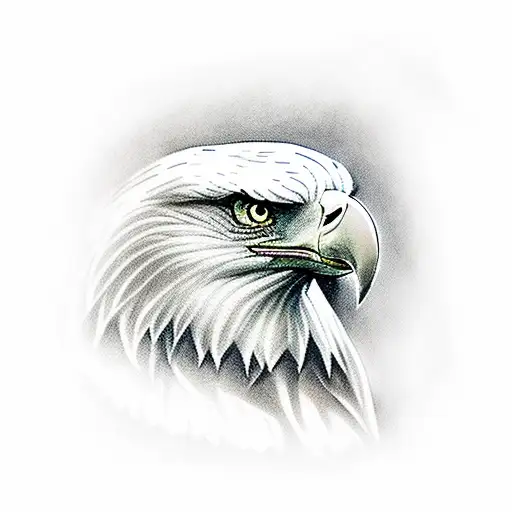 bald eagle and the statue of libertys face tattoo design idea