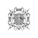 passion and peace  tattoo design idea