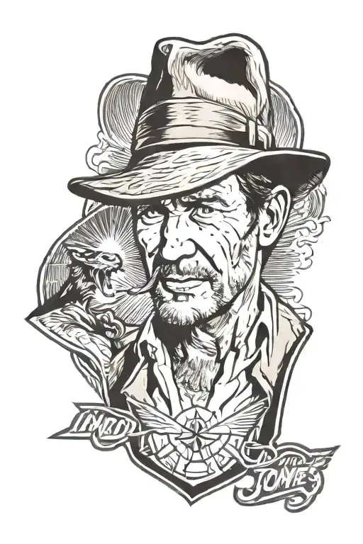 Indiana jones tattoo design idea