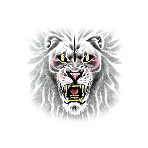 a roaring lion inside of a human's body tattoo design idea