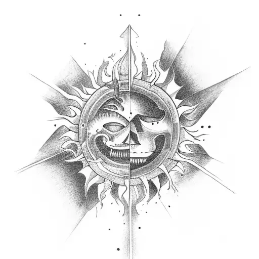 a slightly dying sun on the inside of my left elbow and some spawns fall from it to the inside of the forearm tattoo design idea
