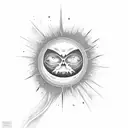a slightly dying sun on the inside of my left elbow and some spawns fall from it to the inside of the forearm tattoo design idea
