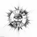 a slightly dying sun on the inside of my left elbow and some spawns fall from it to the inside of the forearm tattoo design idea