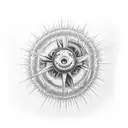 a slightly dying sun on the inside of my left elbow and some spawns fall from it to the inside of the forearm tattoo design idea