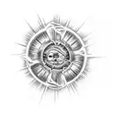 a slightly dying sun on the inside of my left elbow and some spawns fall from it to the inside of the forearm tattoo design idea