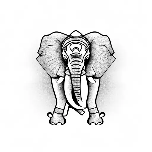 Single Line Elephant Tattoo Design – Tattoos Wizard Designs