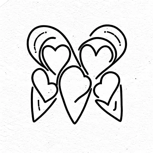 three love heats represent children  tattoo design idea