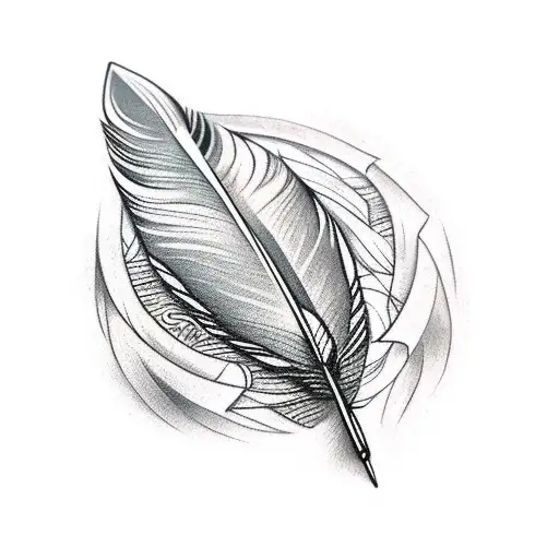 arrow feather tattoo design idea