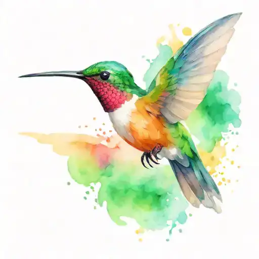 humming bird flying in the sky symbolizing tattoo design idea