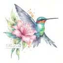 humming bird flying in the sky with the words i love you one hundred million  tattoo design idea