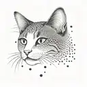 cat colored small size tattoo design idea