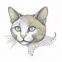 cat colored small size tattoo design idea